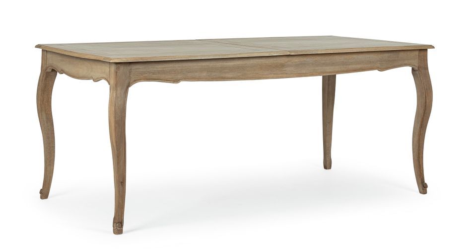 Table extensible bois de manguier massif finition naturelle Domika 180/225 cm - Photo n°1