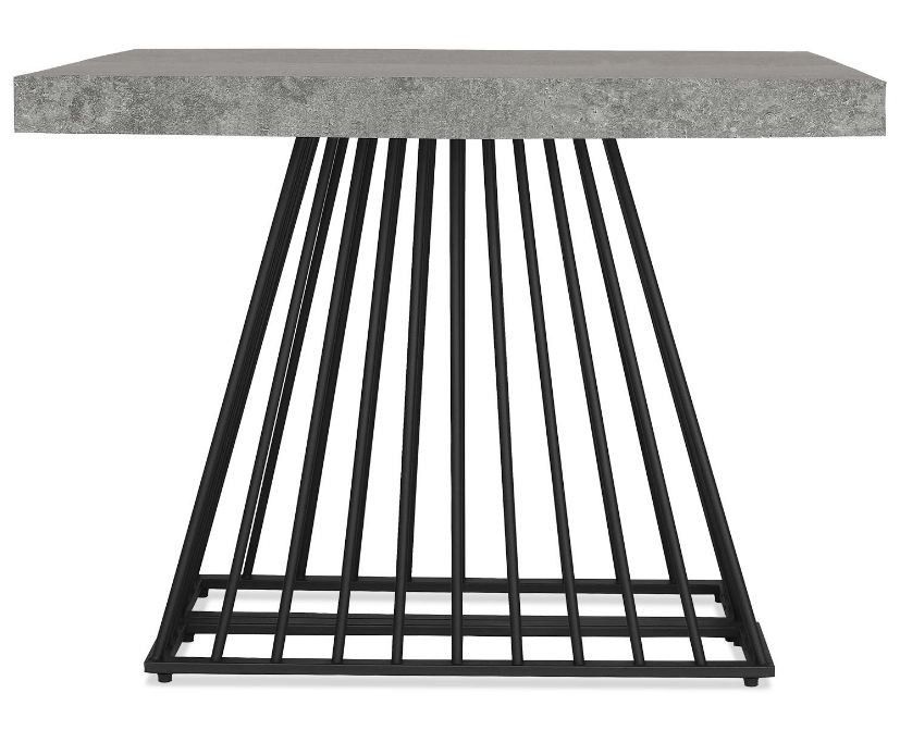 Table extensible bois gris et pieds métal noir 4 à 10 personnes L 100 à 240 cm Loïs - Photo n°2