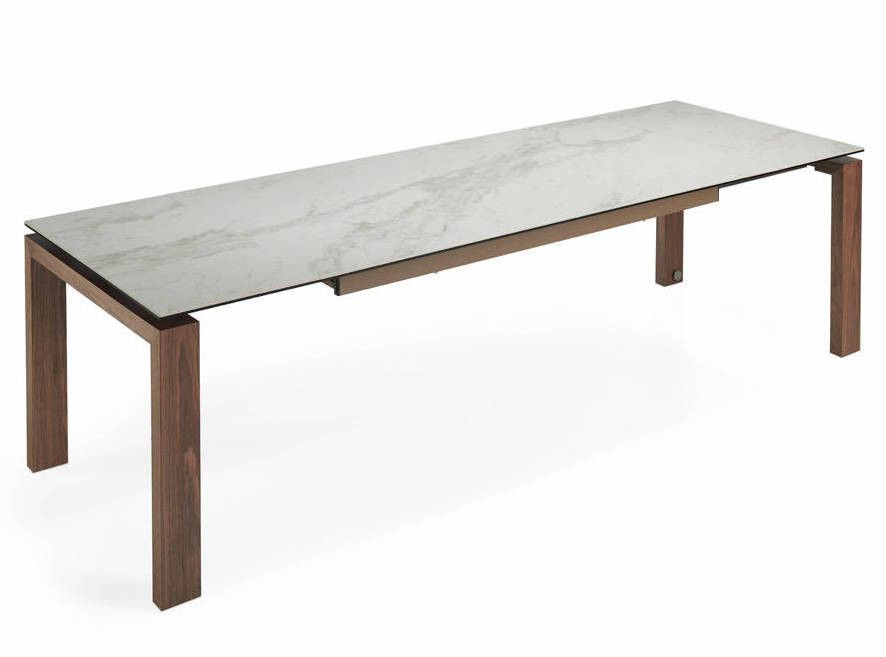 Table extensible bois massif et plateau porcelaine 180-270 cm Myral - Photo n°1