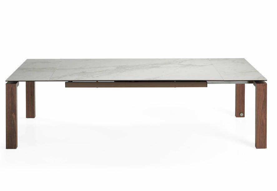 Table extensible bois massif et plateau porcelaine 180-270 cm Myral - Photo n°2