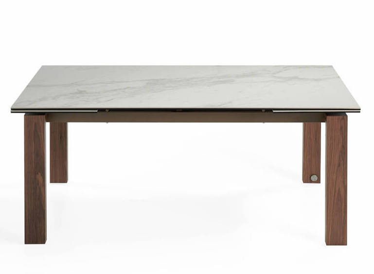 Table extensible bois massif et plateau porcelaine 180-270 cm Myral - Photo n°3
