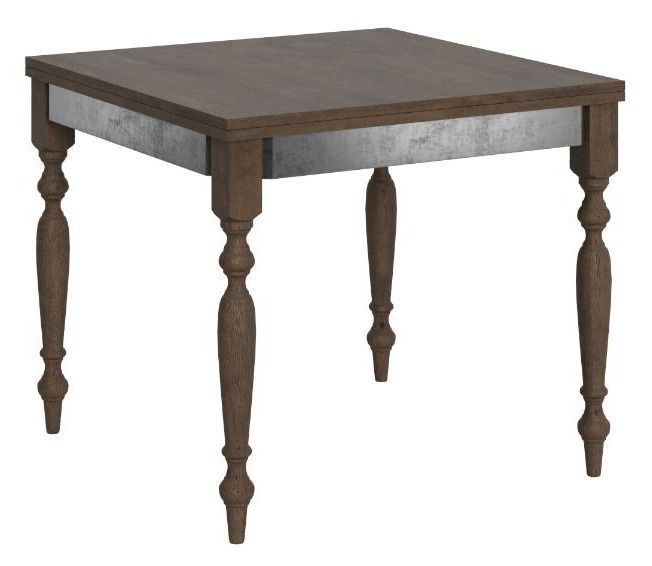 Table extensible carrée 4 à 8 places L 90 à 180 cm bois noyer Romencia - Photo n°1