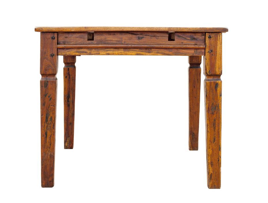 Table extensible de 120 cm en bois d'acacia massif finition rustique marron Kastela 120/160/200 cm - Photo n°4