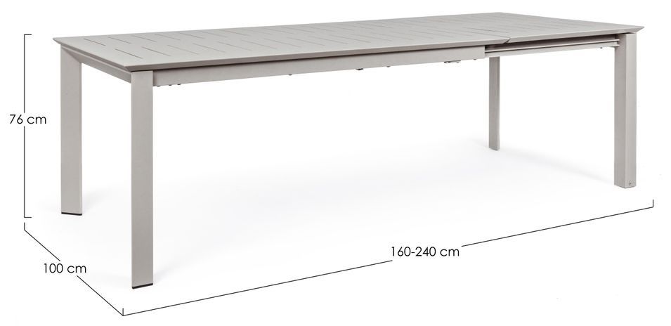 Table extensible de jardin aluminium gris Koni L 160/240 cm - Photo n°3