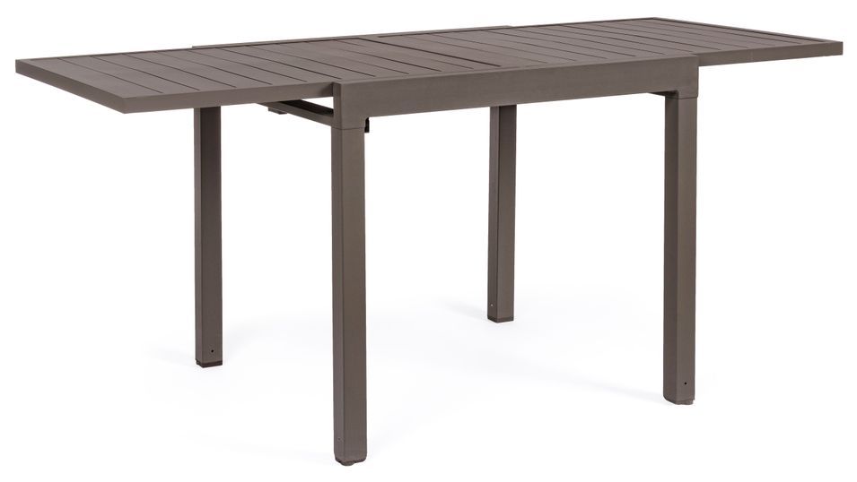 Table extensible de jardin aluminium marron Paga L 83/166 cm - Photo n°1