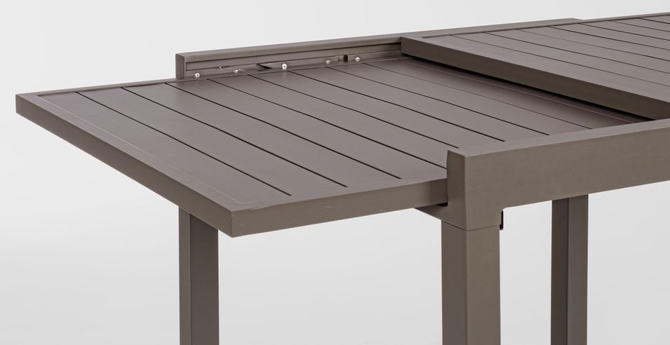 Table extensible de jardin aluminium marron Paga L 83/166 cm - Photo n°2