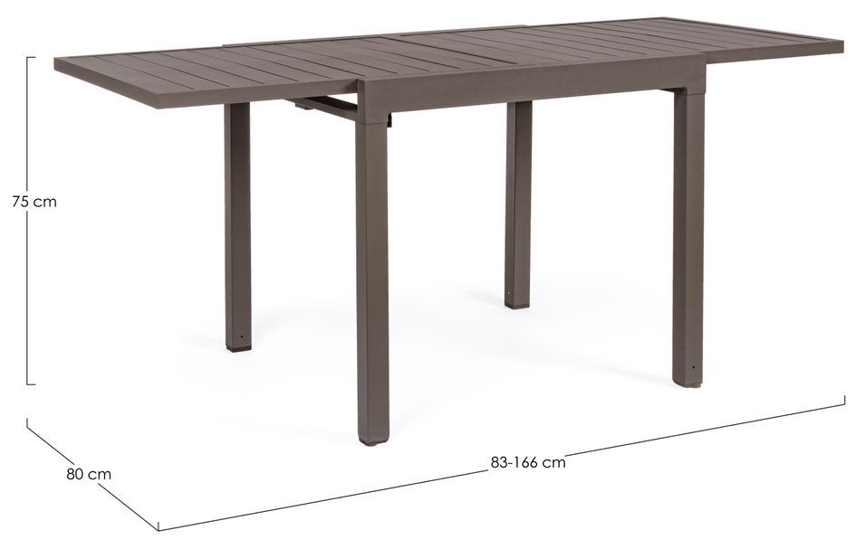Table extensible de jardin aluminium marron Paga L 83/166 cm - Photo n°3