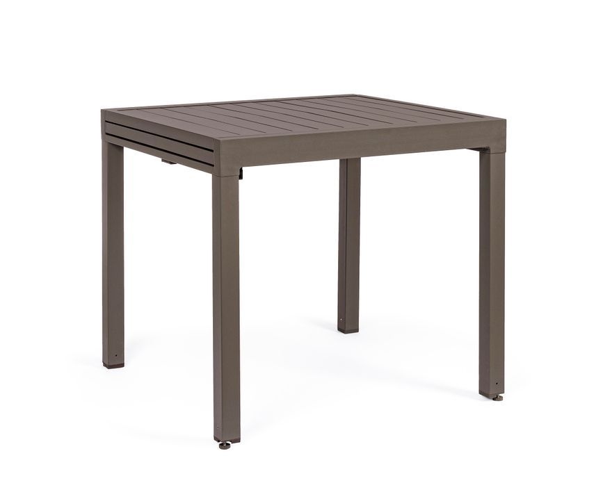 Table extensible de jardin aluminium marron Paga L 83/166 cm - Photo n°5