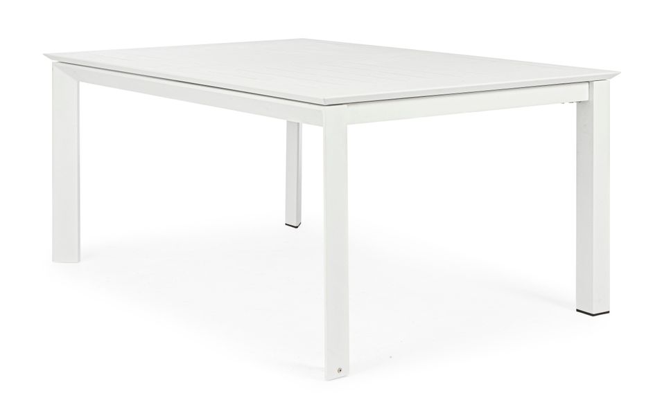 Table extensible de jardin carrée aluminium blanc Koni 110/160 cm - Photo n°8