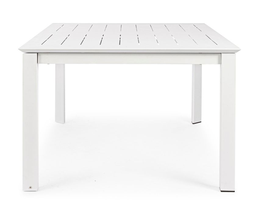 Table extensible de jardin carrée aluminium blanc Koni 110/160 cm - Photo n°11