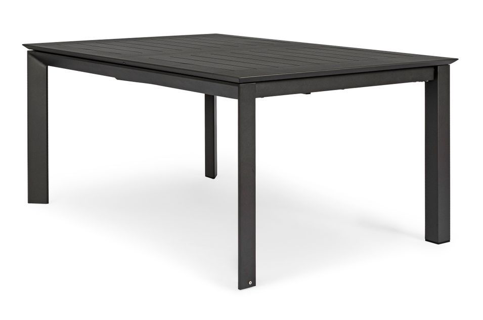 Table extensible de jardin carrée en aluminium anthracite Koni 110/160 cm - Photo n°7