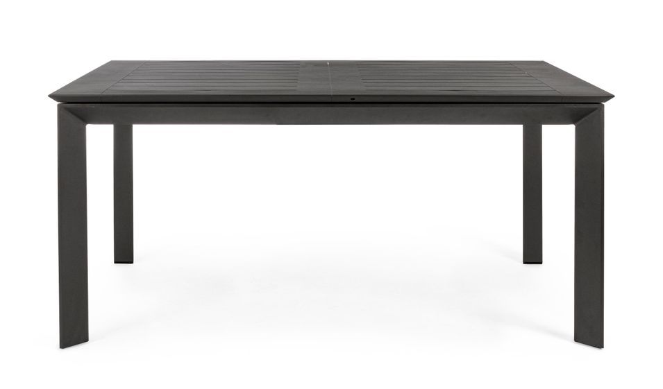 Table extensible de jardin carrée en aluminium anthracite Koni 110/160 cm - Photo n°10