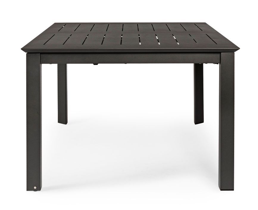 Table extensible de jardin carrée en aluminium anthracite Koni 110/160 cm - Photo n°11