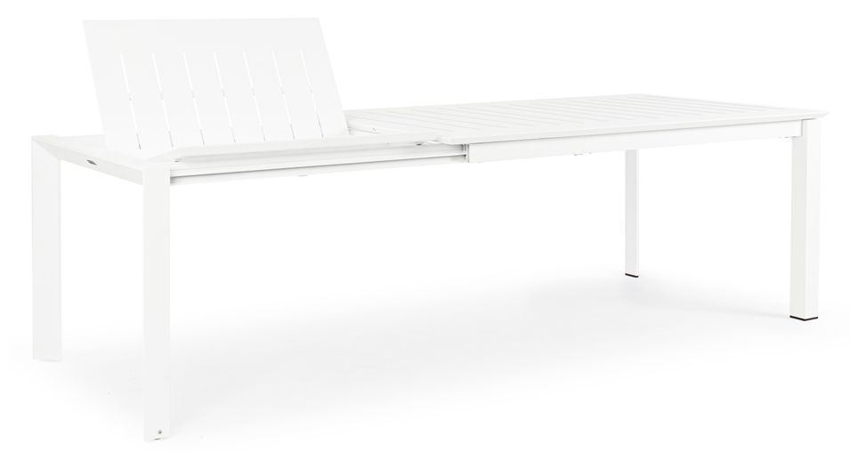 Table extensible de jardin rectangulaire aluminium blanc Koni 160/240 cm - Photo n°2