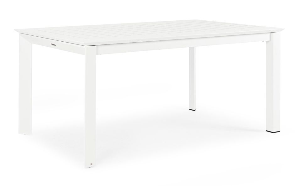 Table extensible de jardin rectangulaire aluminium blanc Koni 160/240 cm - Photo n°7