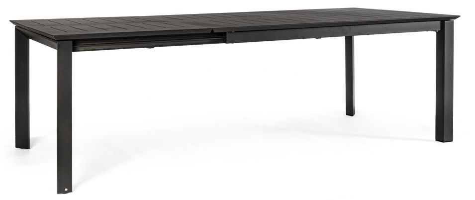 Table extensible de jardin rectangulaire en aluminium anthracite Koni 160/240 cm - Photo n°1