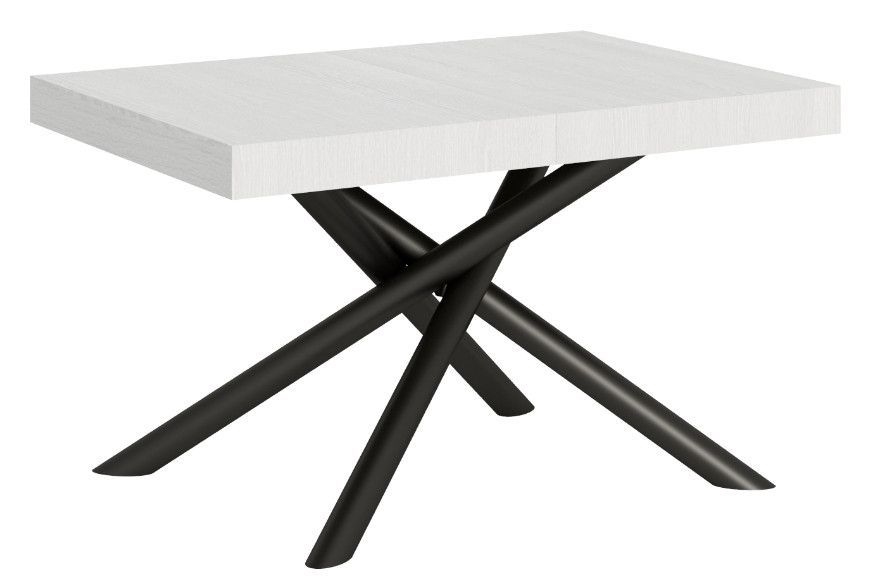 Table extensible design avec pieds arrondis entrelacés anthracite Zeus - Photo n°1