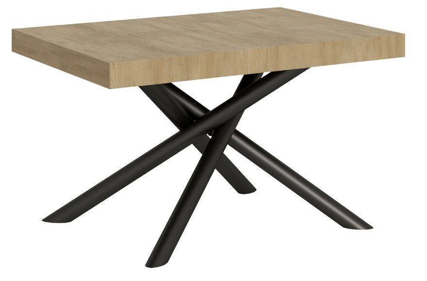 Table extensible design avec pieds arrondis entrelacés anthracite Zeus - Photo n°1