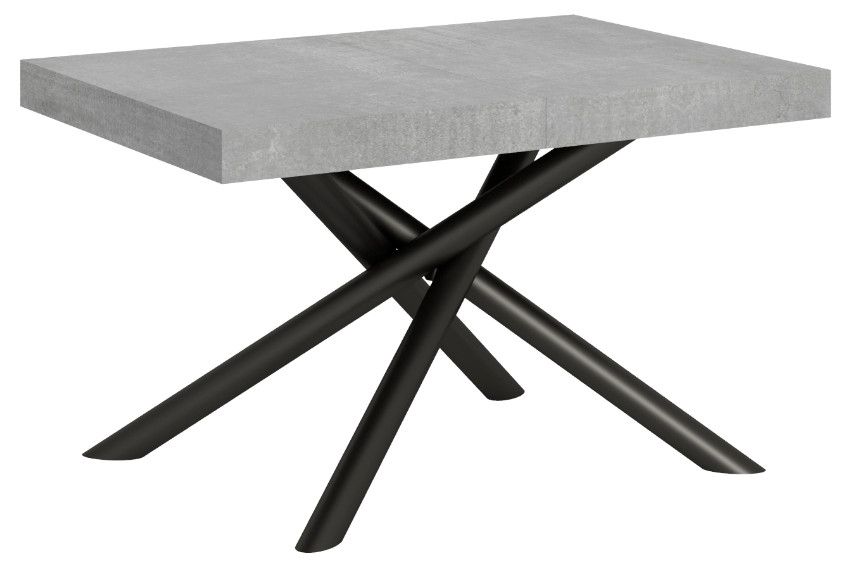 Table extensible design pieds arrondis entrelacés anthracite Zeus - Photo n°1