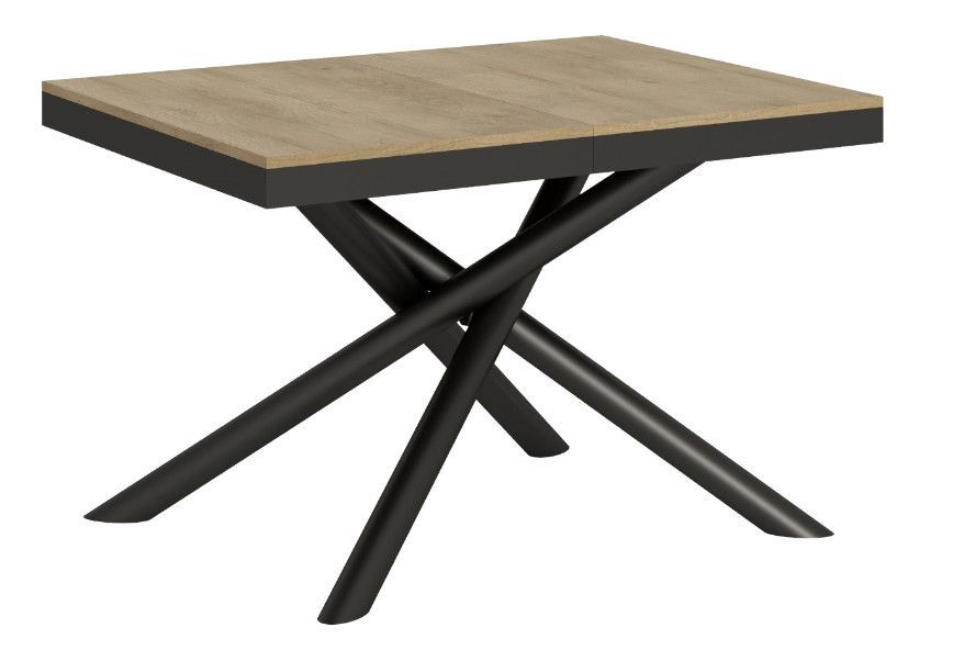 Table extensible design pieds arrondis entrelacés anthracite Zeus evolution - Photo n°1