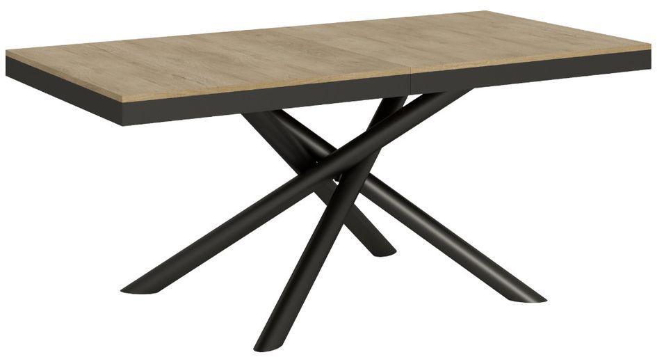 Table extensible design avec pieds arrondis entrelacés anthracite Zeus evolution - Photo n°4