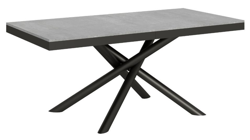 Table extensible design avec pieds arrondis entrelacés anthracite Zeus evolution - Photo n°1