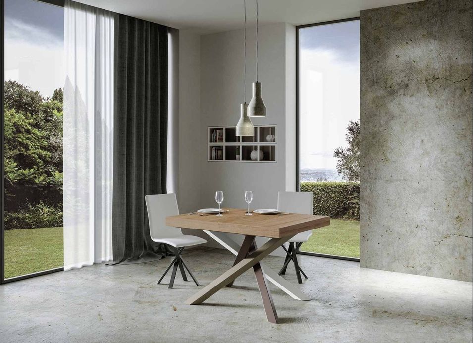 Table extensible design pieds entrelacés 4 couleurs Artemis - Photo n°4