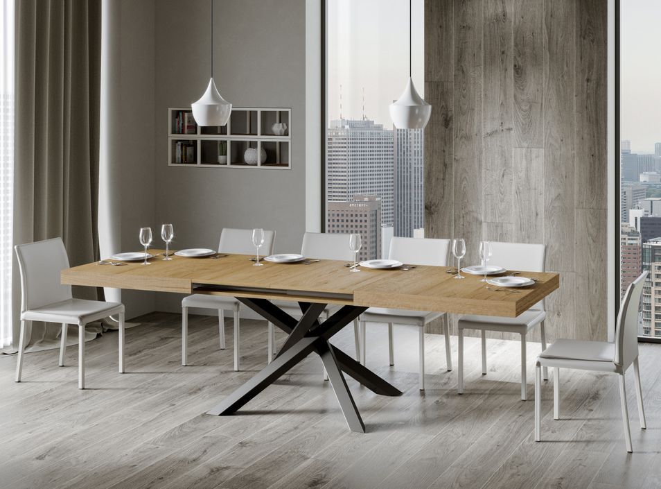 Table extensible design avec pieds entrelacés anthracite Artemis - Photo n°2