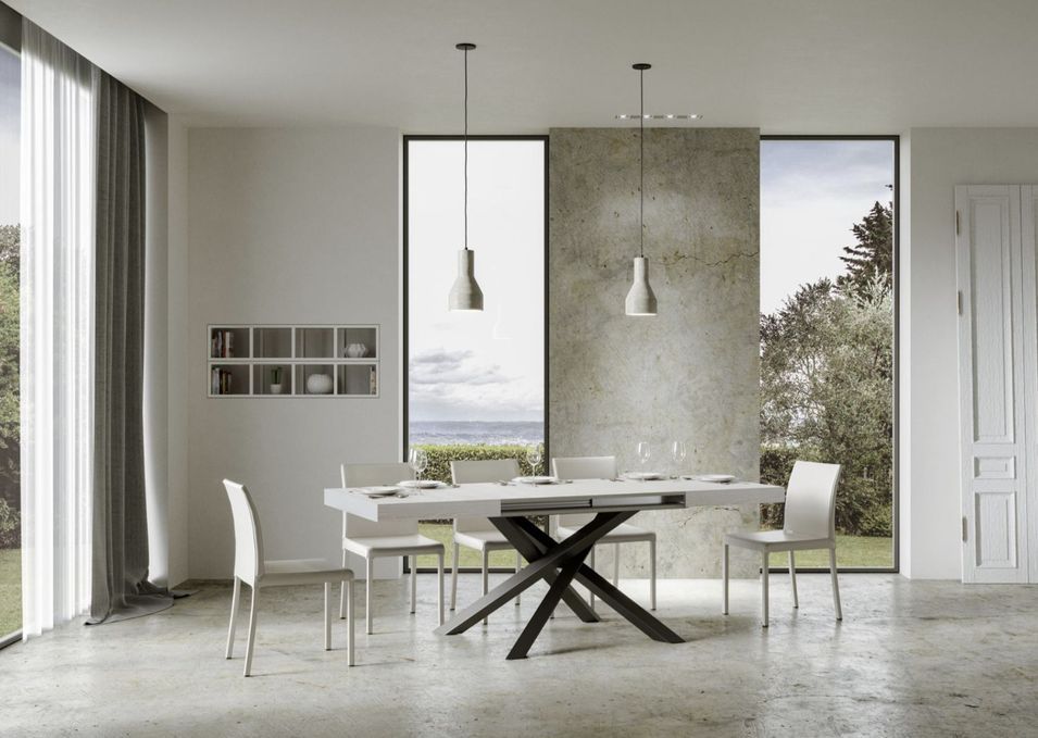 Table extensible design avec pieds entrelacés anthracite Artemis - Photo n°2