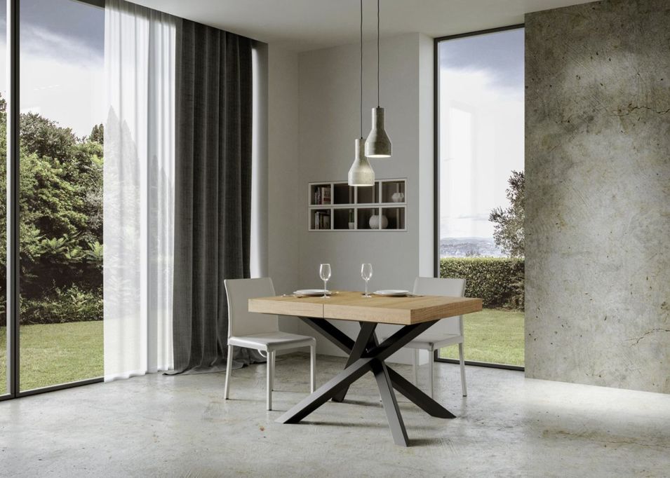 Table extensible design avec pieds entrelacés anthracite Artemis - Photo n°3