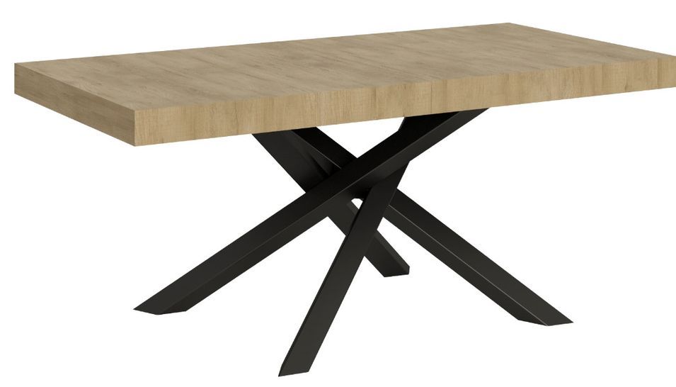 Table extensible pieds entrelacés anthracite Artemis - Photo n°4