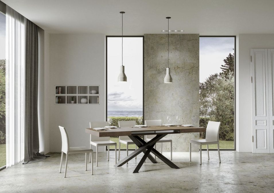 Table extensible design avec pieds entrelacés anthracite Artemis - Photo n°2