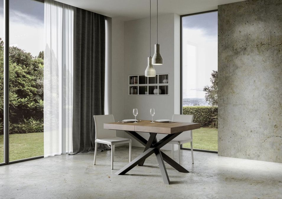 Table extensible design avec pieds entrelacés anthracite Artemis - Photo n°3