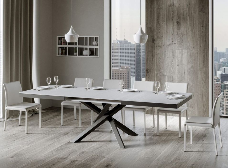 Table extensible design avec pieds entrelacés anthracite Artemis evolution - Photo n°3