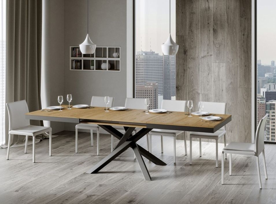 Table extensible design avec pieds entrelacés anthracite Artemis evolution - Photo n°2