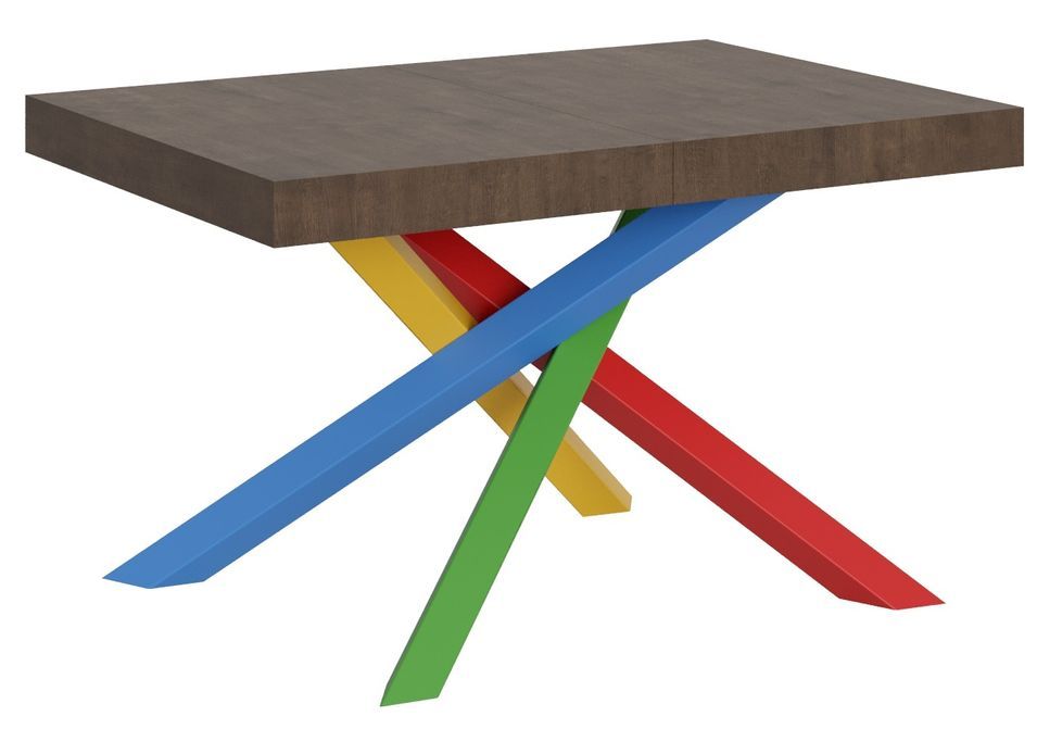 Table extensible design avec pieds entrelacés multicouleurs Artemis - Photo n°1