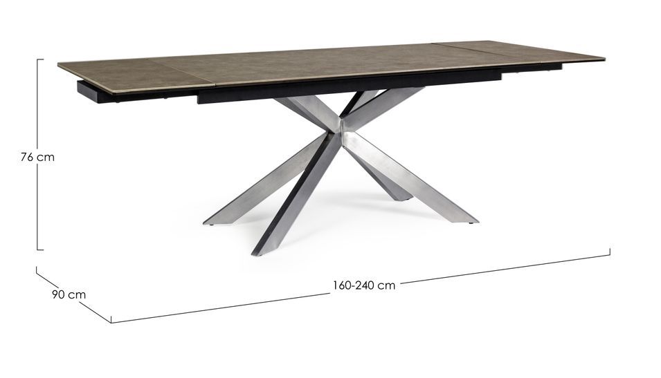 Table extensible en acier et céramique Achel L 160/240 cm - Photo n°9