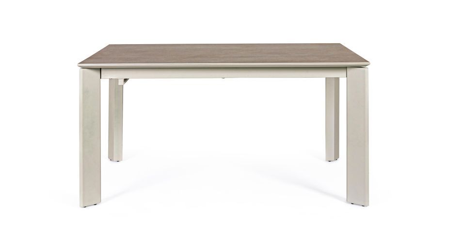 Table extensible en acier et céramique gris Bary L 140/200 cm - Photo n°6