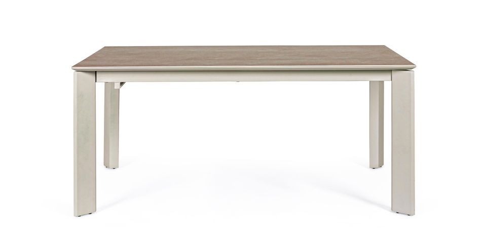 Table extensible en acier et céramique gris Bary L 160/220 cm - Photo n°6