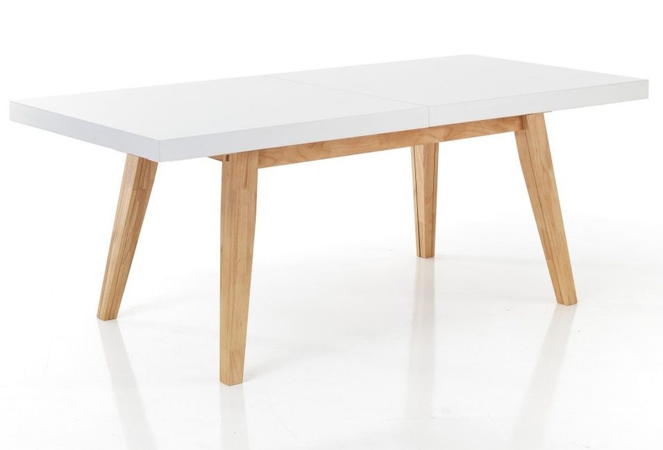 Table extensible en bois de chêne blanc et bois clair Adile L 180/360 cm - Photo n°2