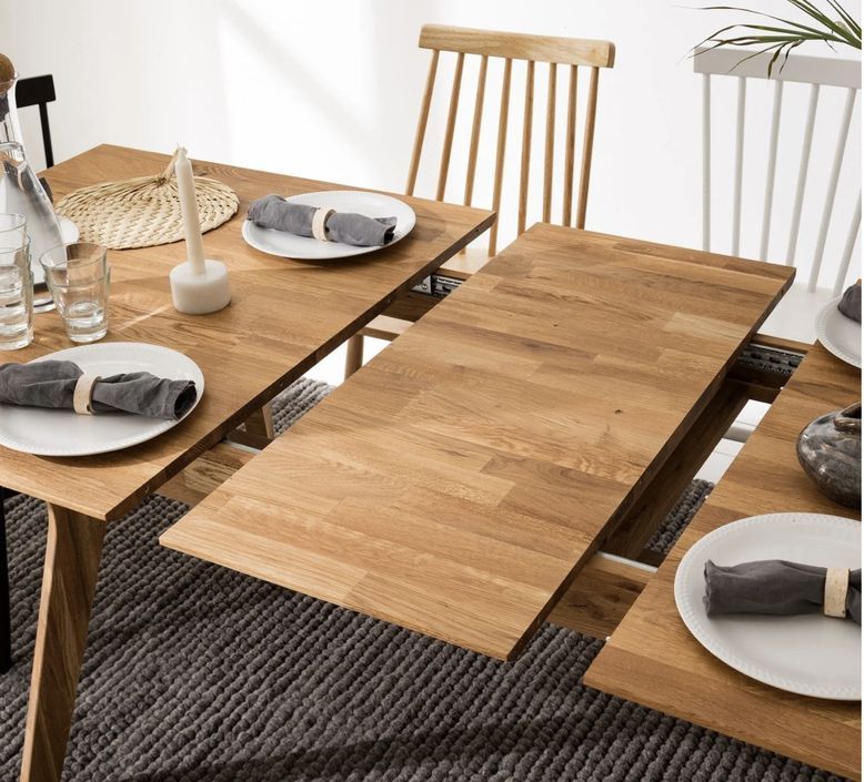 Table extensible en bois de chêne massif Osword 140 à 180 cm - Photo n°2