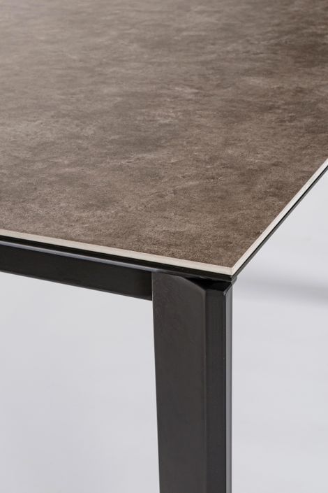 Table extensible en céramique marron et acier noir Kerry 140/200 cm - Photo n°4