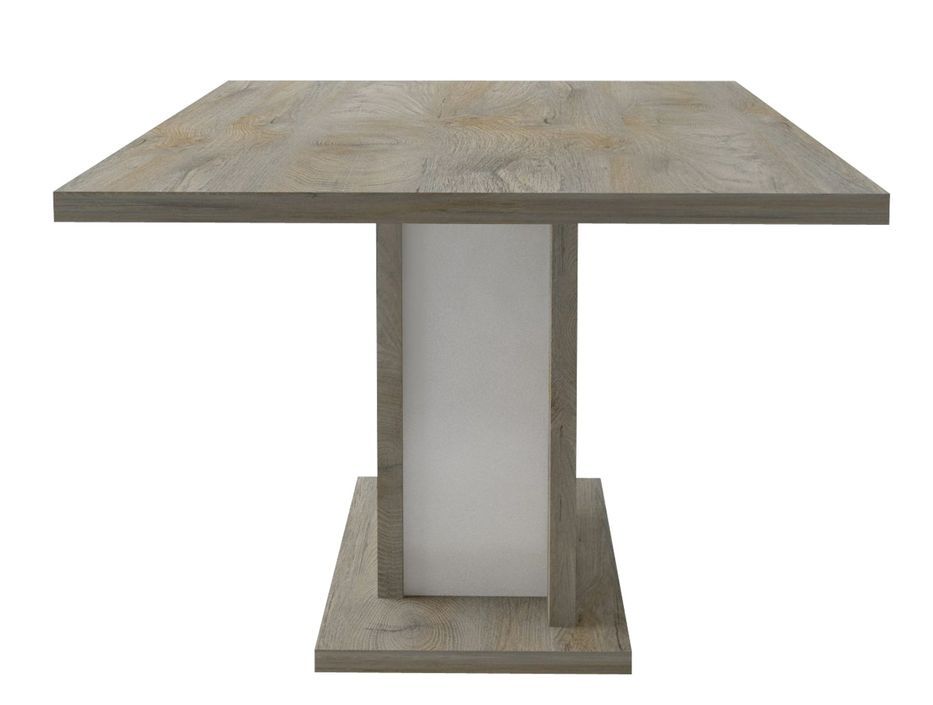 Table extensible laqué blanc mat et bois chiné 180-245 cm Baite - Photo n°3