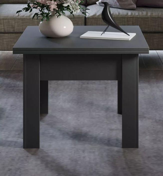 Table extensible rectangle 70 à 140 cm bois anthracite Jona - Photo n°3