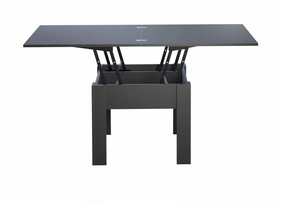 Table extensible rectangle 70 à 140 cm bois anthracite Jona - Photo n°5