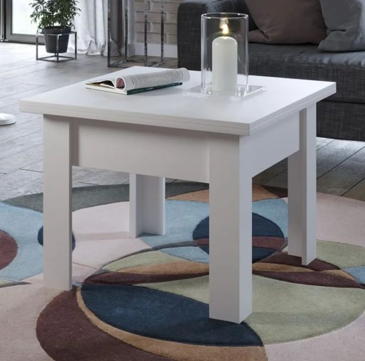 Table extensible rectangle 70 à 140 cm bois blanc Jona - Photo n°3