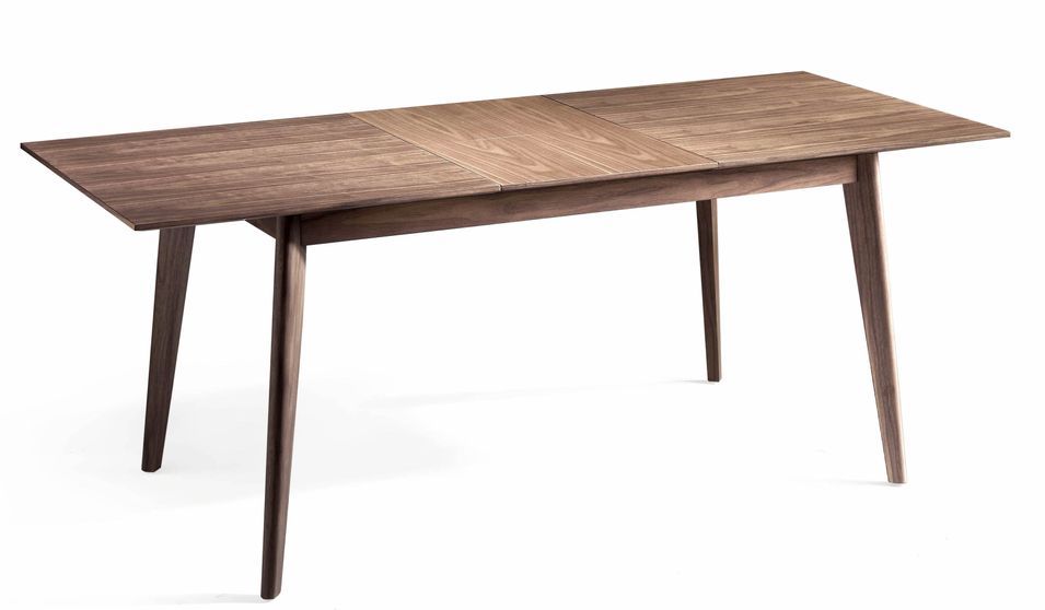 Table extensible rectangulaire bois plaqué noyer Koza 150-200 cm - Photo n°4