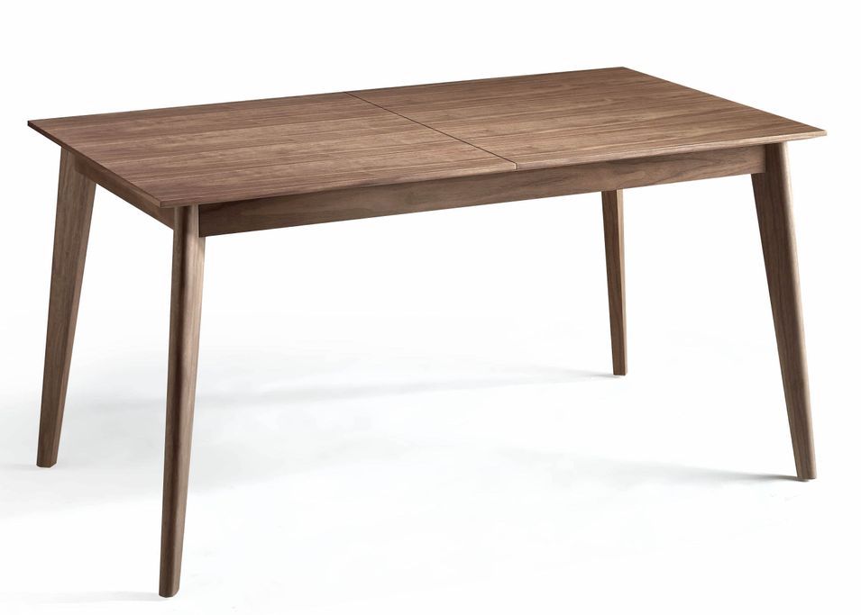 Table extensible rectangulaire bois plaqué noyer Koza 150-200 cm - Photo n°1