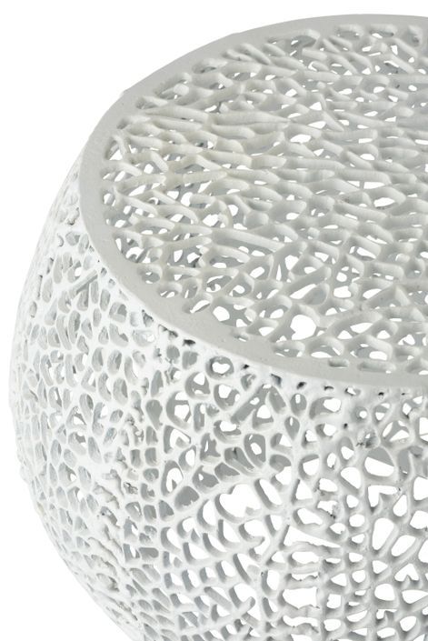 Table gigogne corail métal blanc Shana D 48 cm - Photo n°2