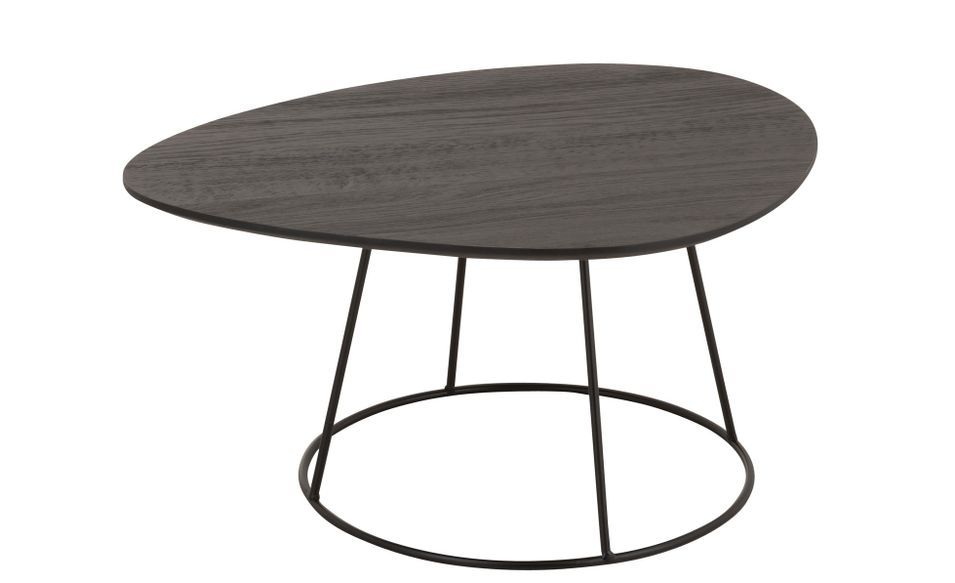 Table gigogne ovale bois massif marron Gopa L 69 cm - Photo n°1